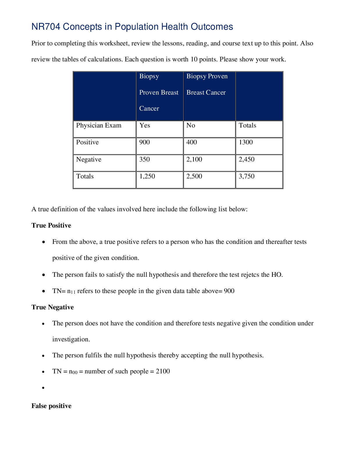 Preview of NR 704 Relative Risk of Breast Cancer Week 5 Secondary Prevention Screening Calculations G